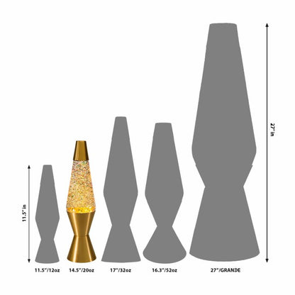 14.5″ LAVA Lamp Rainbow Glitter – Clear/Gold - US 5489