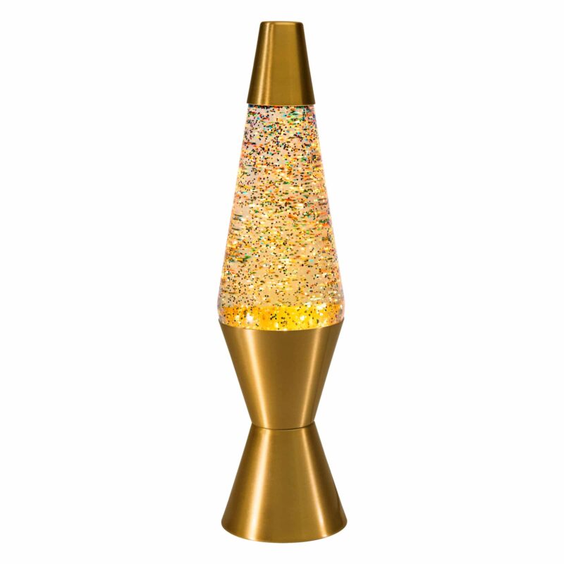 14.5″ LAVA Lamp Rainbow Glitter – Clear/Gold - US 5489