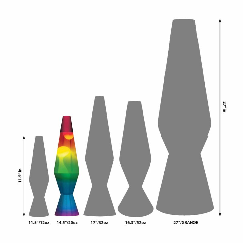 14.5” LAVA Lamp Rainbow – White/Clear/Tricolor - US 6653
