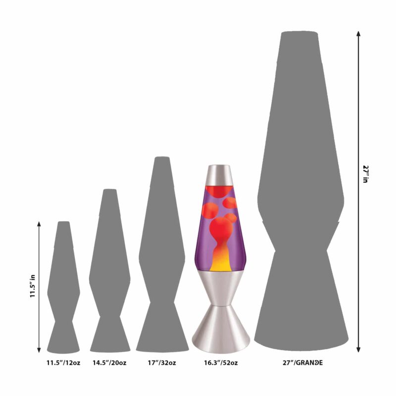 16.3″ LAVA Lamp – Yellow/Purple/Silver - US 7842
