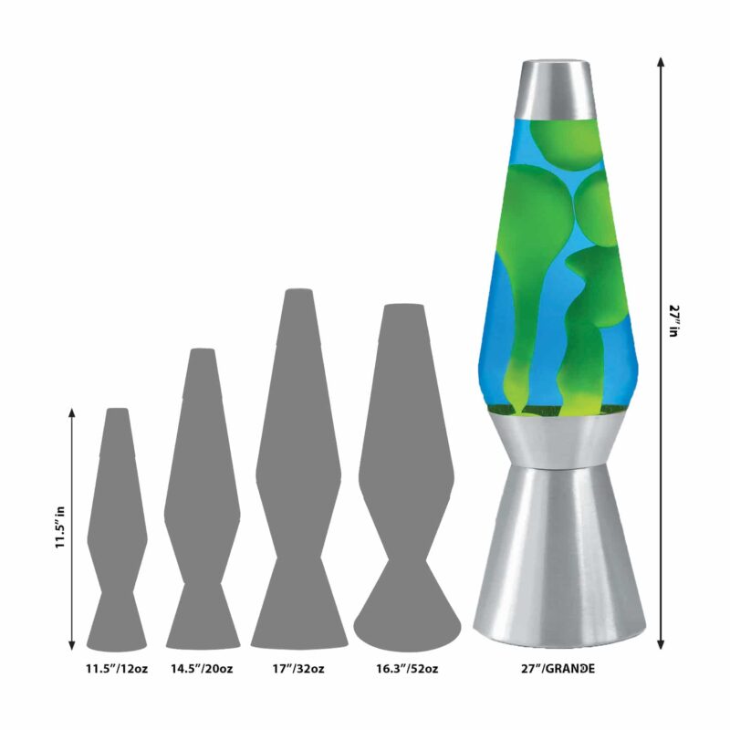 27″ LAVA Lamp Grande – Yellow/Blue/Silver - US 1456